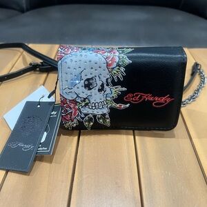NWT Ed Hardy Black and Red Skull Crossbody
